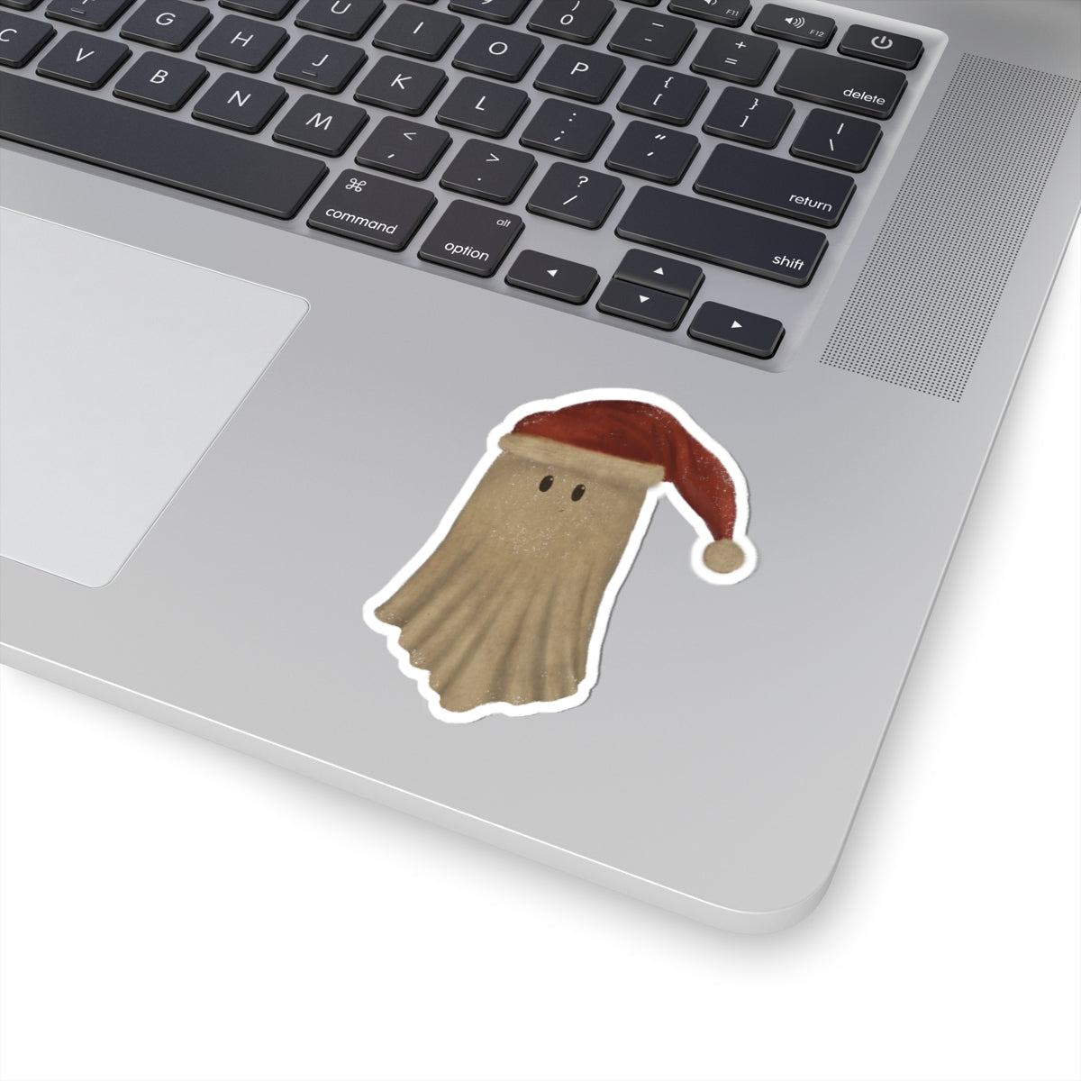 Festive Ghost Sticker | Cute Holiday Decals for Christmas, Halloween Decor, Gift Wrapping, Scrapbooking, Laptop Stickers